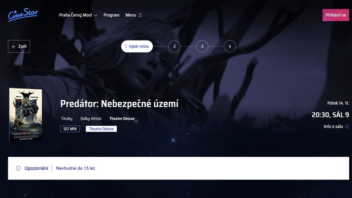 Po průšvihu s lístky je web CineStaru opět v provozu, ale jen v omezeném režimu